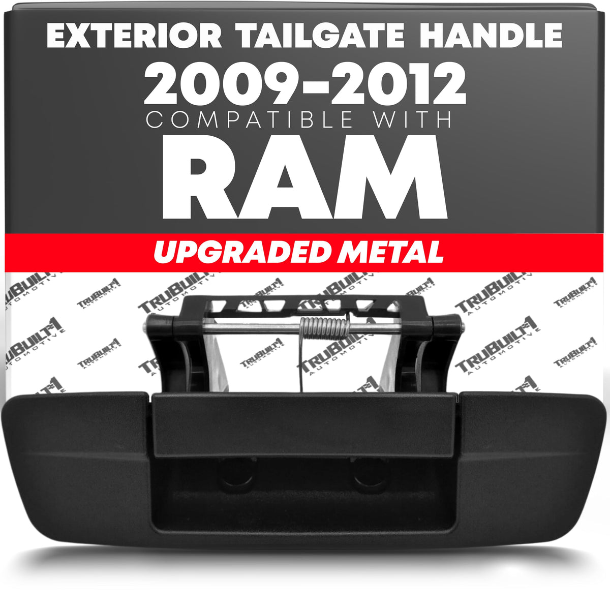55397292AB, 83203, 15727 Upgraded Metal Exterior Tailgate Handle Compatible with 09-12 Dodge Ram 1500, 2010-2012 Ram 2500, 3500, CH1915123 | Textured Black | Without Keyhole & Back Up Camera