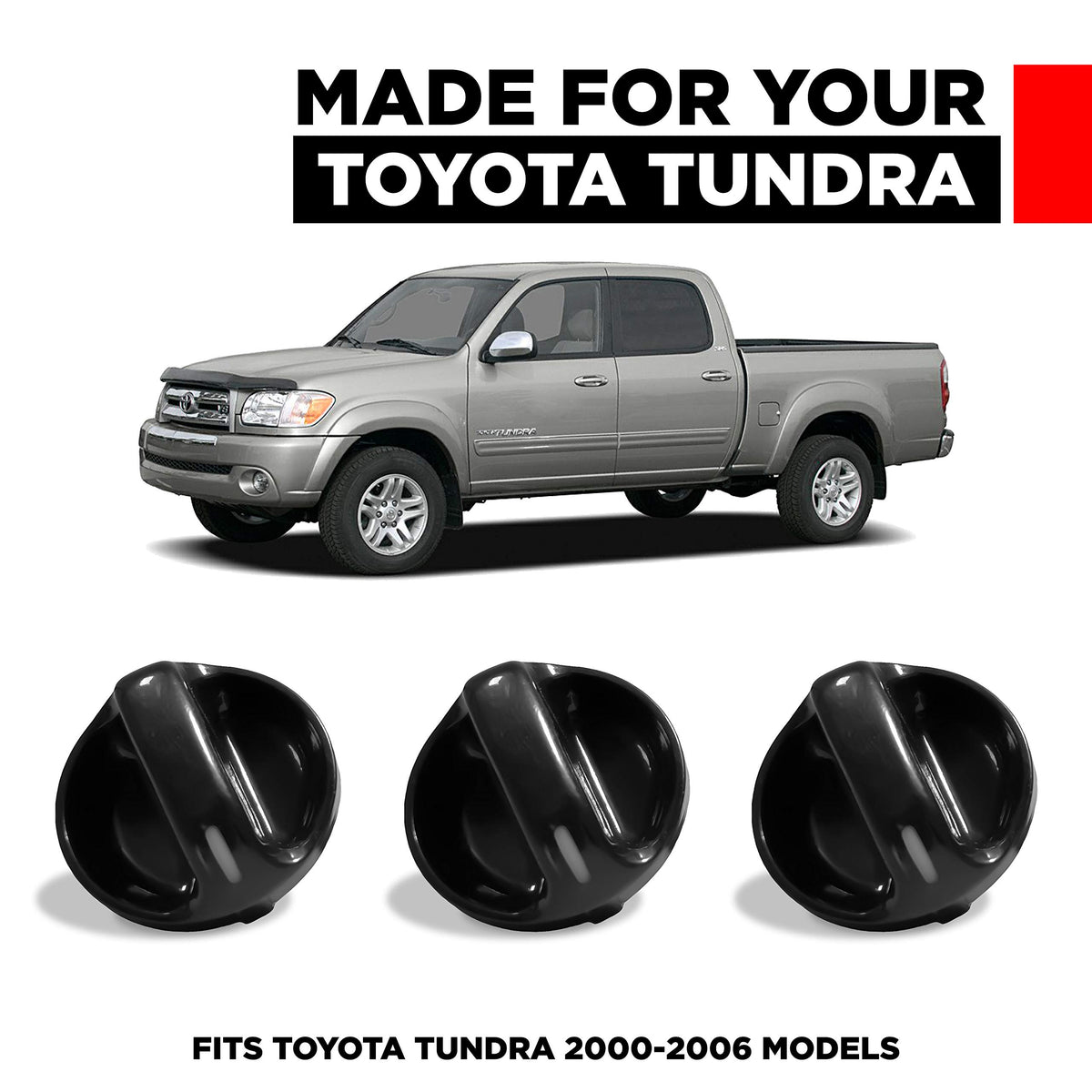 3 Pack AC Control Knobs Heater Climate for Toyota Tundra - 2000-2006 Replaces 55905-0C010, 559050C010 | A/C Knob, Fan Speed Air Conditioner, Heater Switch Temperature, and Blower 55905-0C010 by T1A