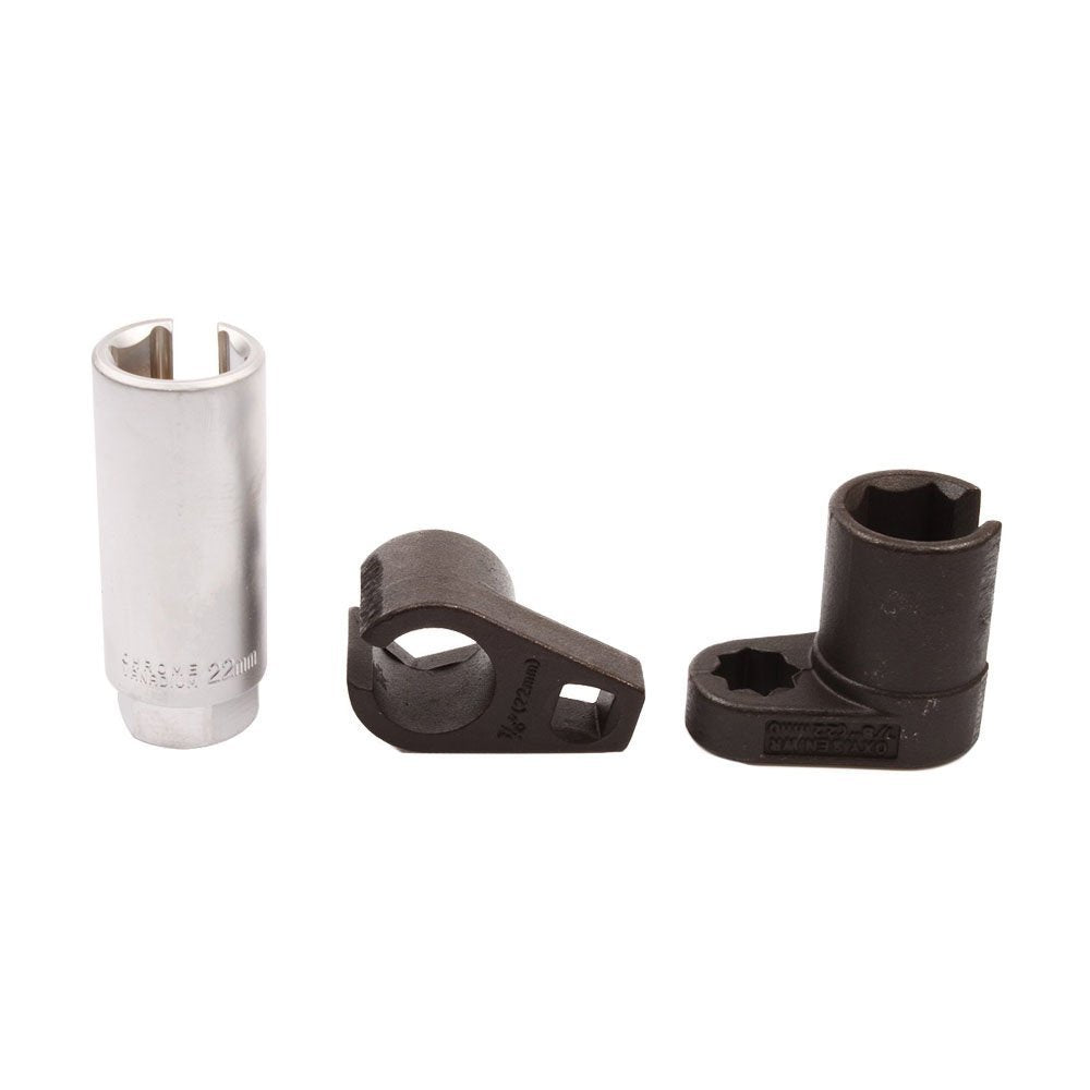 T1A Universal Oxygen O2 Sensor & Vacuum Switch Socket Wrench Set - 3 Piece Kit - HEAVY-DUTY Construction, Pro-Grade Durability