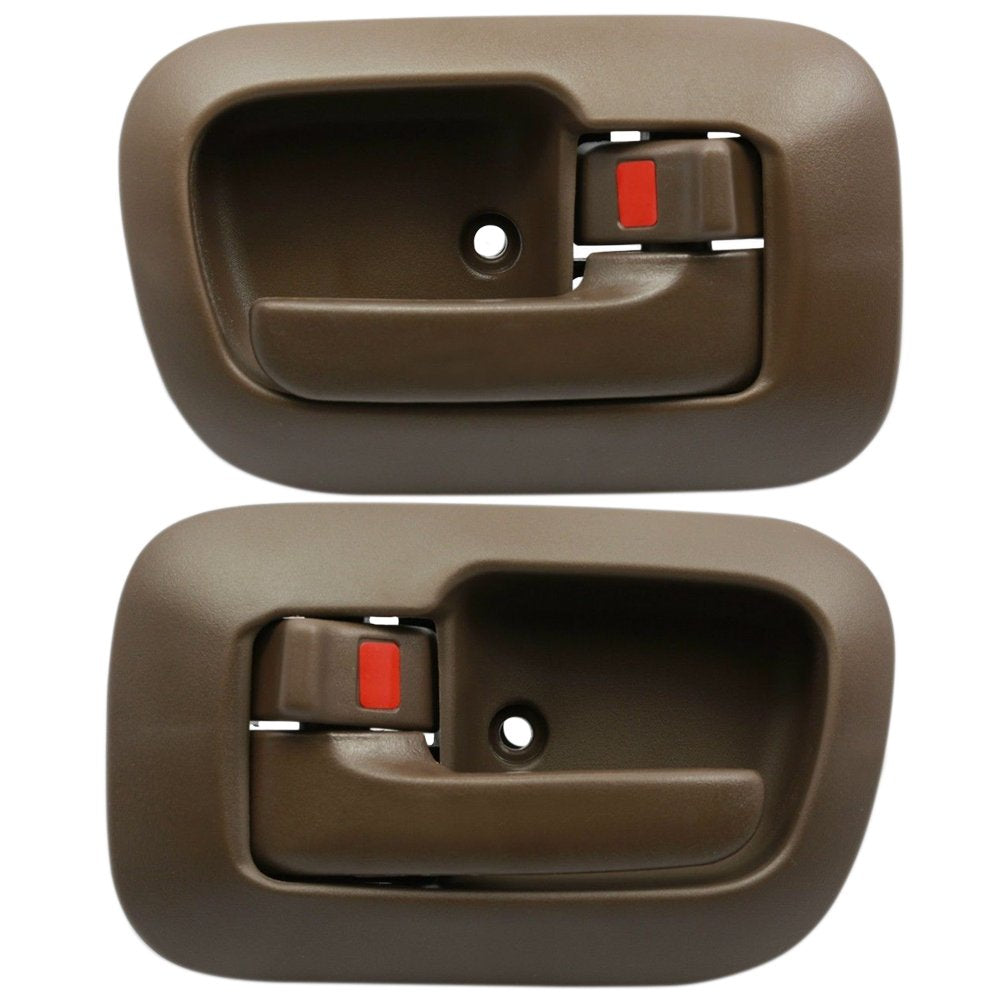 T1A Dark Brown Front Left Driver's and Right Passenger's Sides Pair of Interior Door Handle Replacements for 1998-2003 Toyota Sienna Mini Van T1A-69206-AA010-E1 and T1A-69205-AA010-E1