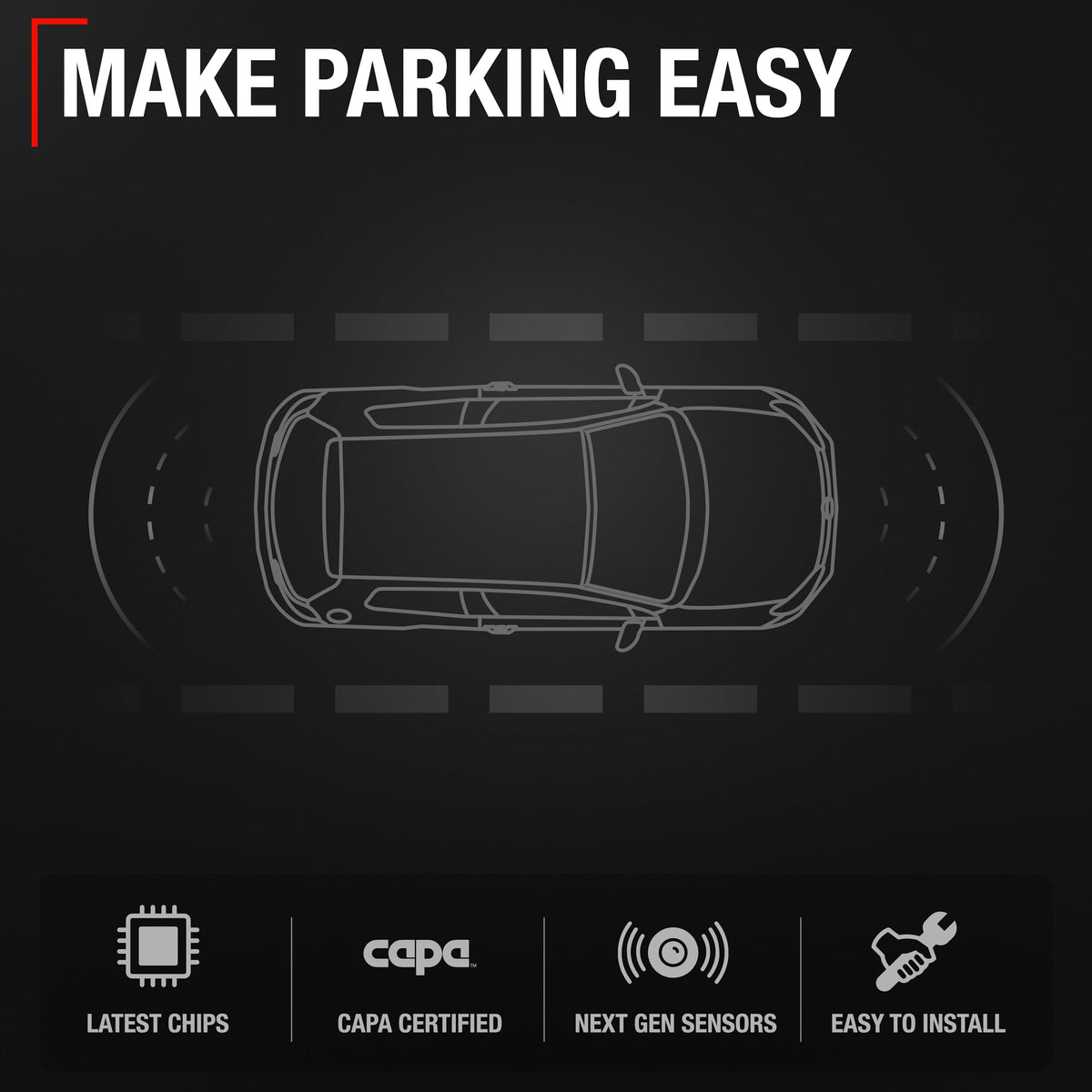 4 Piece Car Parking Sensors - Compatible with 2017-2019 Ford Escape - Front or Rear Bumper Parking Aid Sensor, Backup Reverse Parking Assist Kit - OEM EM2Z15K859C