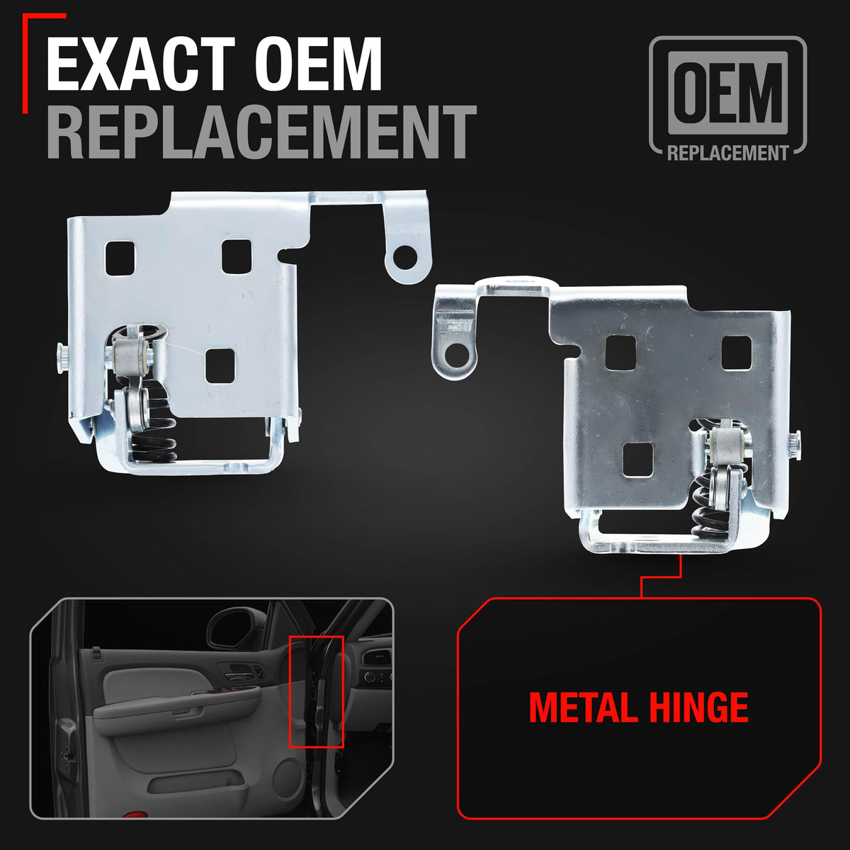 Lower Door Hinge, Front Left & Right - Compatible with 2007-2014 Chevrolet Avalanche, Silverado, Suburban, Tahoe; 07-14 GMC Sierra, Yukon; 07-14 Cadillac Escalade - OEM 20876296 SS, 20969645