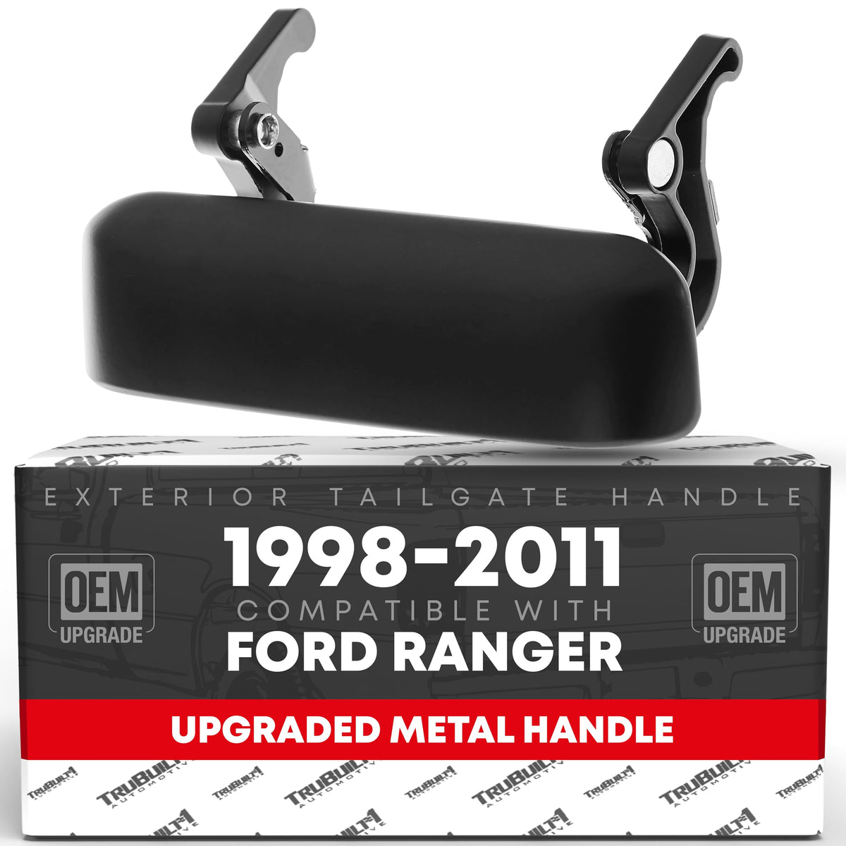 TRUBUILT1 AUTOMOTIVE Exterior Tailgate Door Handle for 1998-2011 Ford Ranger - Smooth Metal OEM Style Finish - OEM Part # XL5Z-9943400-AAA, 1L5Z9943400AAA, FO1915109, 77872, 90695