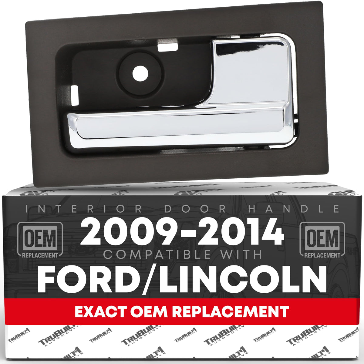 Interior Door Handle, Front/Rear Right - Compatible with 2009-2014 Ford F-150, 09-14 Ford Lobo; 10-14 Lincoln Mark LT - Chrome, Gray - OEM CL3Z-1522600-GA, 9L3Z1522600CB, 90825, FO1353152