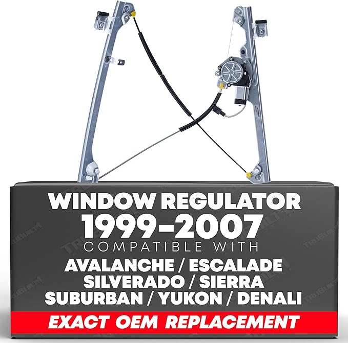 Window Regulator with Motor Assembly Front Left Driver Side | Compatible with Select 2000-2007 Cadillac/Chevrolet/GMC Models | Replaces# 15095843, 741-644