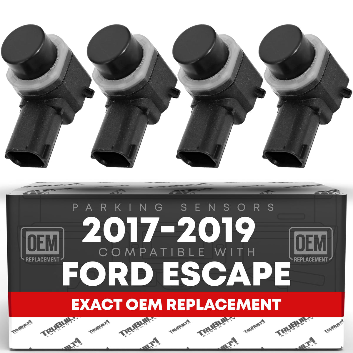 4 Piece Car Parking Sensors - Compatible with 2017-2019 Ford Escape - Front or Rear Bumper Parking Aid Sensor, Backup Reverse Parking Assist Kit - OEM EM2Z15K859C