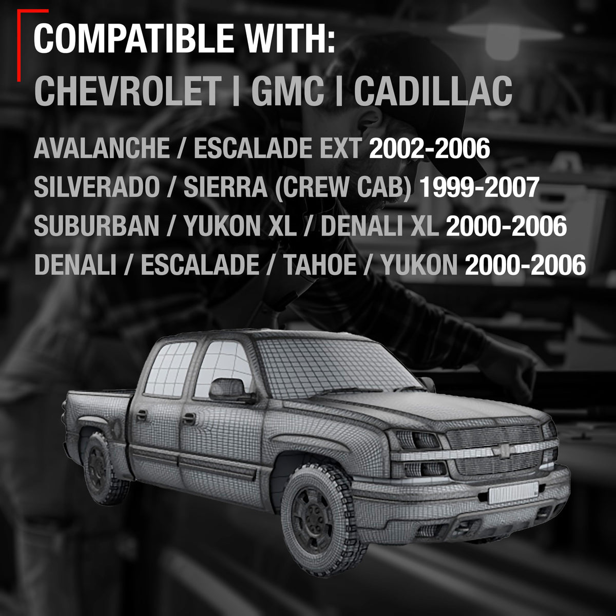 Power Window Regulator with Motor Assembly, Rear Right - Compatible with 1999-2007 Chevrolet Silverado Suburban Tahoe; GMC Sierra Yukon; Cadillac Escalade - OEM 15206913
