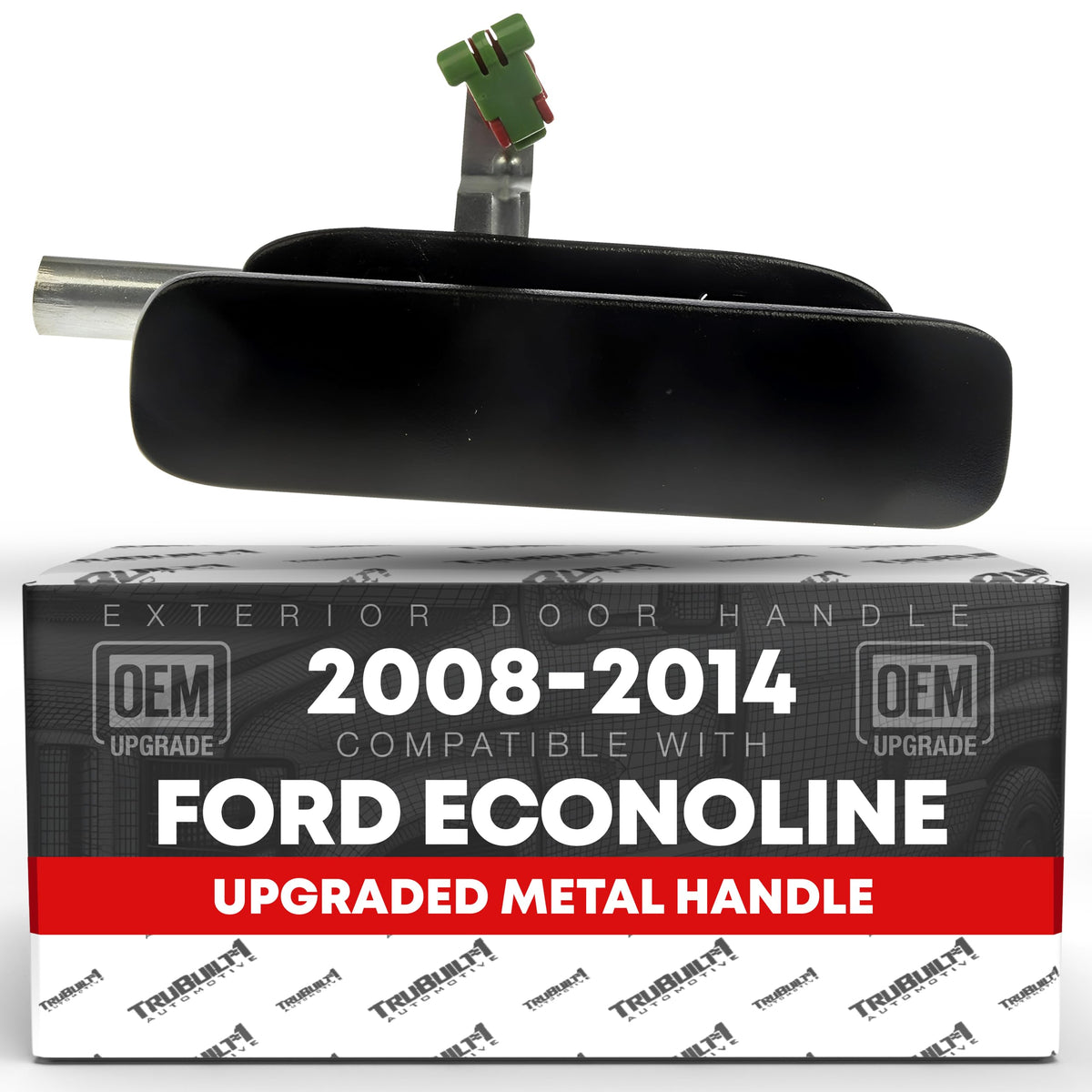 Exterior Hinged Door Handle, Front Right Passenger Side - Compatible with 2008-2014 Ford Econoline E-150, 99-24 E-350 Super Duty, 10-14 E-450 - Textured Black, Metal - OEM 8C2Z1526604BD, 80920