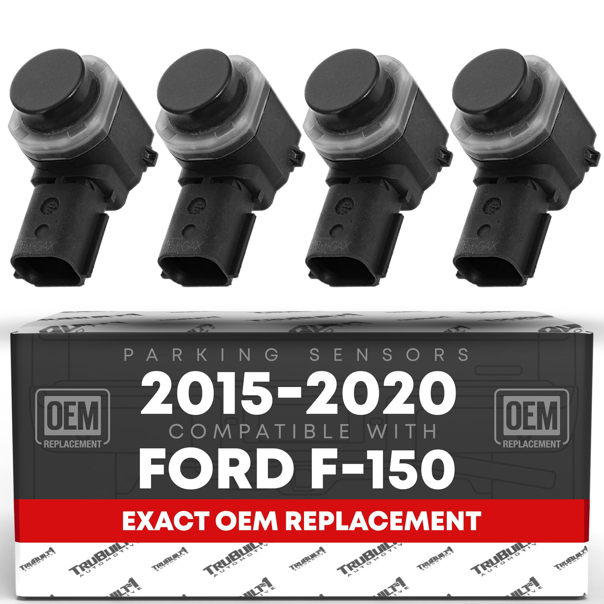 4 Piece Car Parking Sensors - Compatible with 2015-2020 Ford F-150 Super Duty - Front or Rear Bumper Parking Aid Sensor, Backup Reverse Parking Assist Kit - OEM FL3-Z15K859-AAPTM, HC3Z15K859A