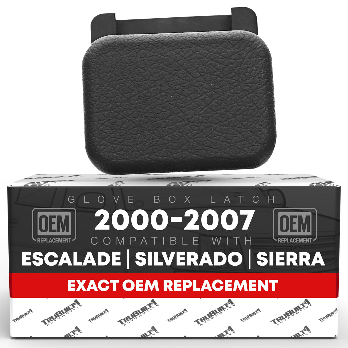 Glove Box Latch - Compatible with 1999-2007 Chevrolet Silverado 1500, 2500, 3500; 99-07 GMC Sierra 1500, 2500, 3500; 02-06 Cadillac Escalade, ESV, EXT - Textured Black - OEM 15807880, 15807879