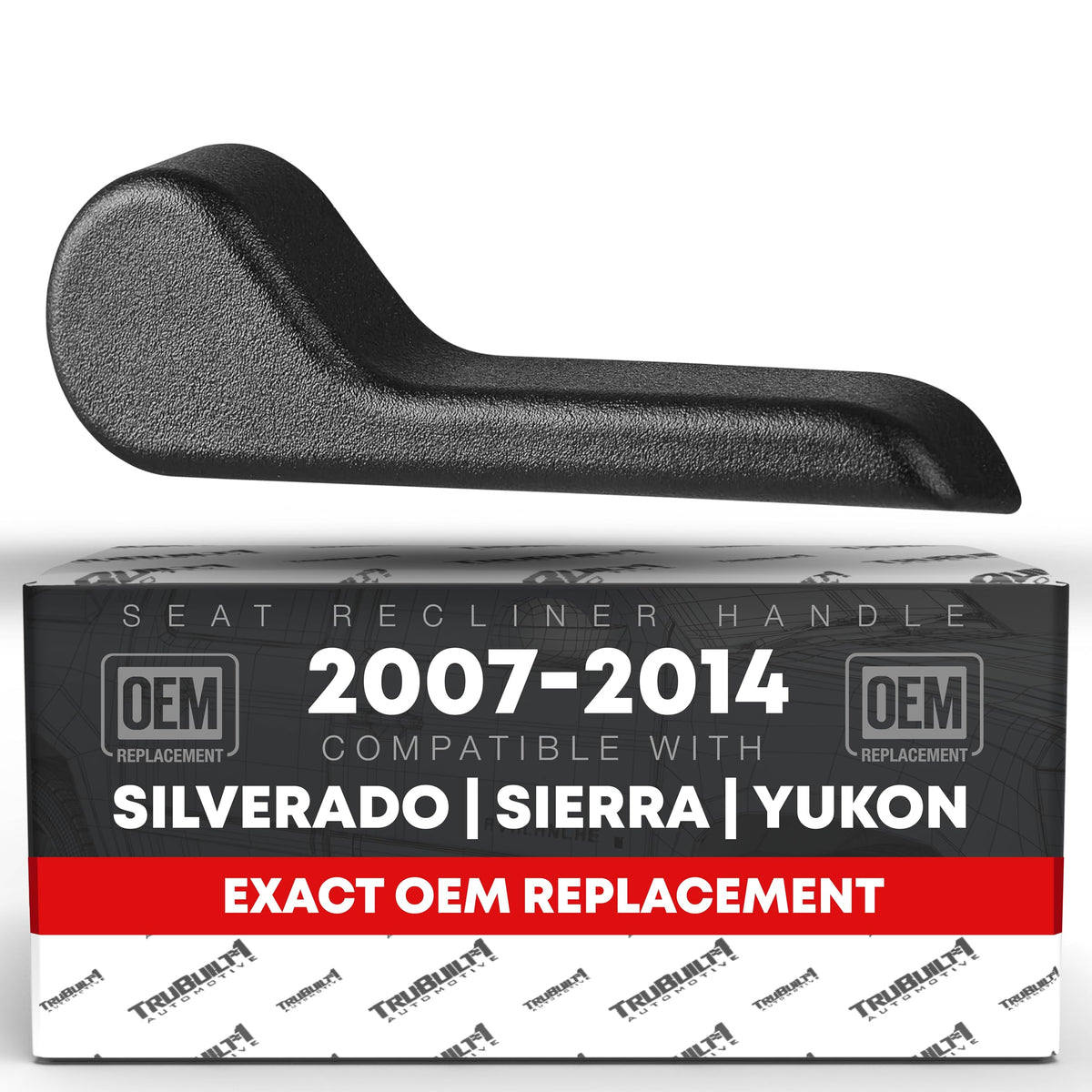 Seat Recliner Handle, Front/Rear Right - Compatible with 2007-2013 Chevrolet Avalanche, 08-13 Silverado, 07-14 Suburban; 08-13 GMC Sierra, 07-14 Yukon XL - Textured Black - OEM 15232598, 97710