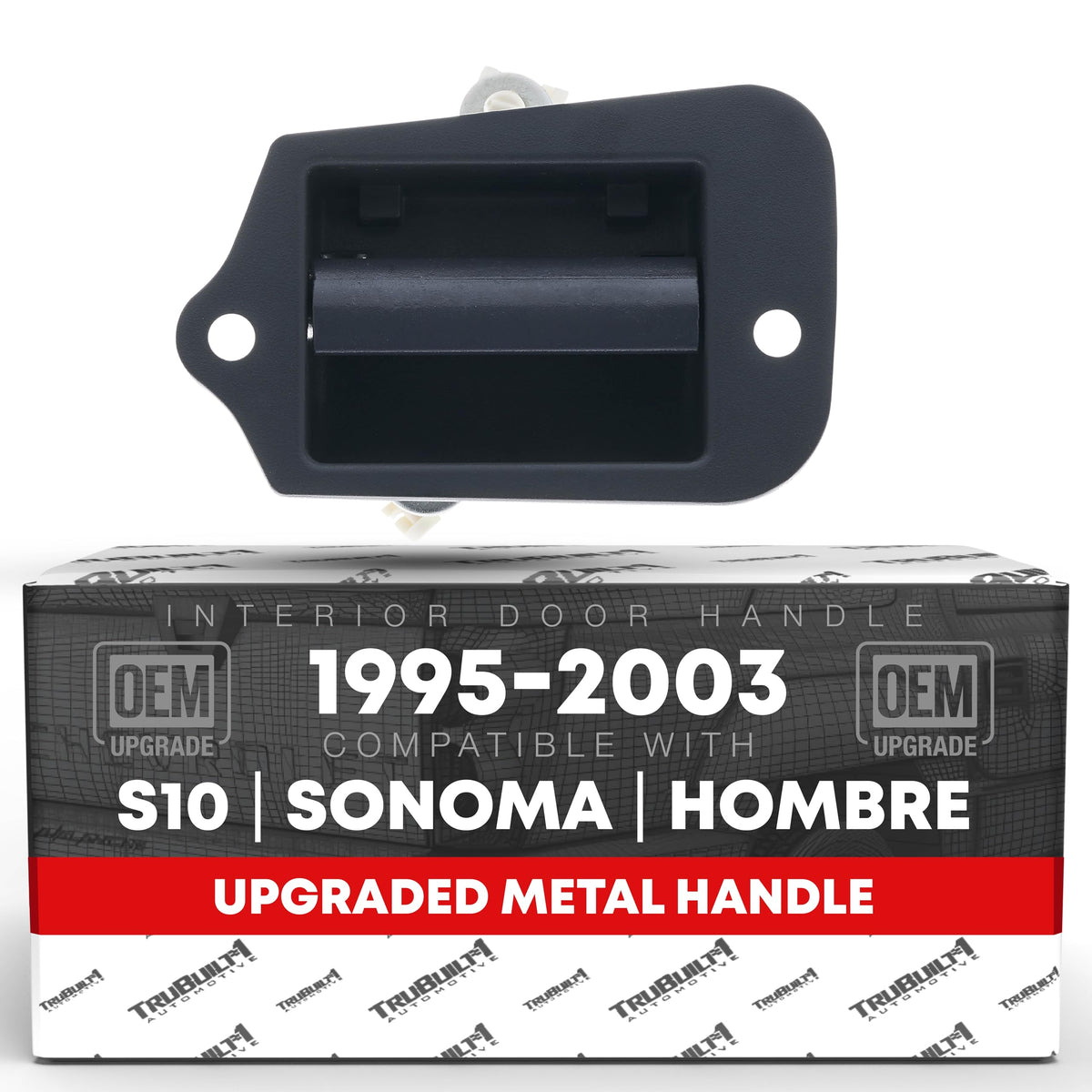 Interior Door Handle, Rear Left Driver Side - Compatible with 1995-2003 Chevrolet S10, 1996-2003 GMC Sonoma, 1998 Isuzu Hombre Extended Cab - Textured, Metal - OEM 15760310-M, 74300, GM1552101