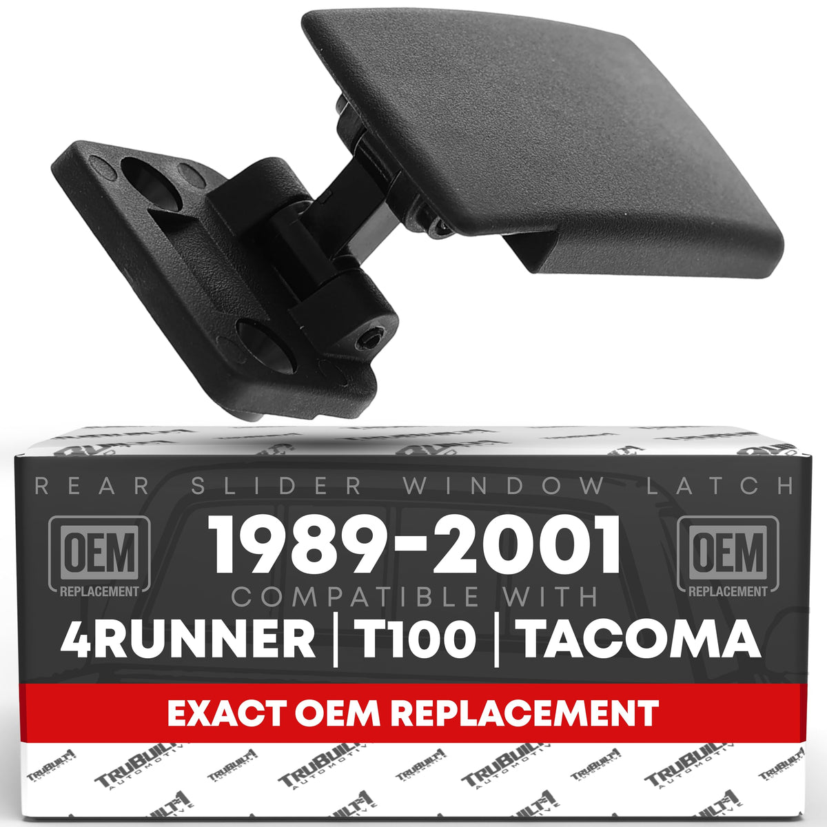 Rear Sliding Window Latch - Compatible with 1993-2000 Toyota 4Runner, T100, Tacoma - Rear Slider Quarter Window Latch in Black, Plastic - OEM 69370-35010, 69370-89103