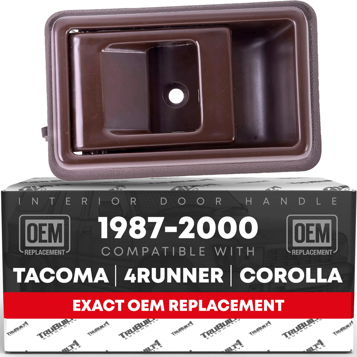 Front & Rear Interior Passenger Door Handle - Compatible with 1988-1992 Toyota Corolla, 89-95 4Runner, 89-95 Pickup, 95-00 Tacoma; 89-92 Geo Prizm - Brown, Plastic - OEM 69205-04010-B