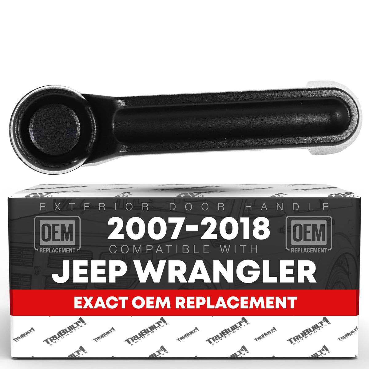 Exterior Door Handle Set, Front or Rear, Driver or Passenger Door Handle - Compatible with 2007-2018 Jeep Wrangler, Liberty; 2007-2011 Dodge Nitro - Textured Black, Plastic - OEM 4589164AD