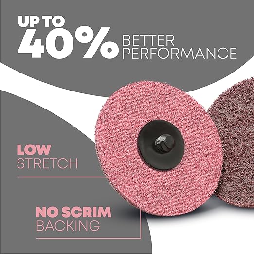 T1A 2 Inch Roll Lock Disc Sanding Quick Change Discs Holder Surface Conditioning Disc,Type "R" | 25PCS Grinding Disks Rust Remover, Die for Metal| Compare to 3M Sanding Discs or Scotch Brite Sponge