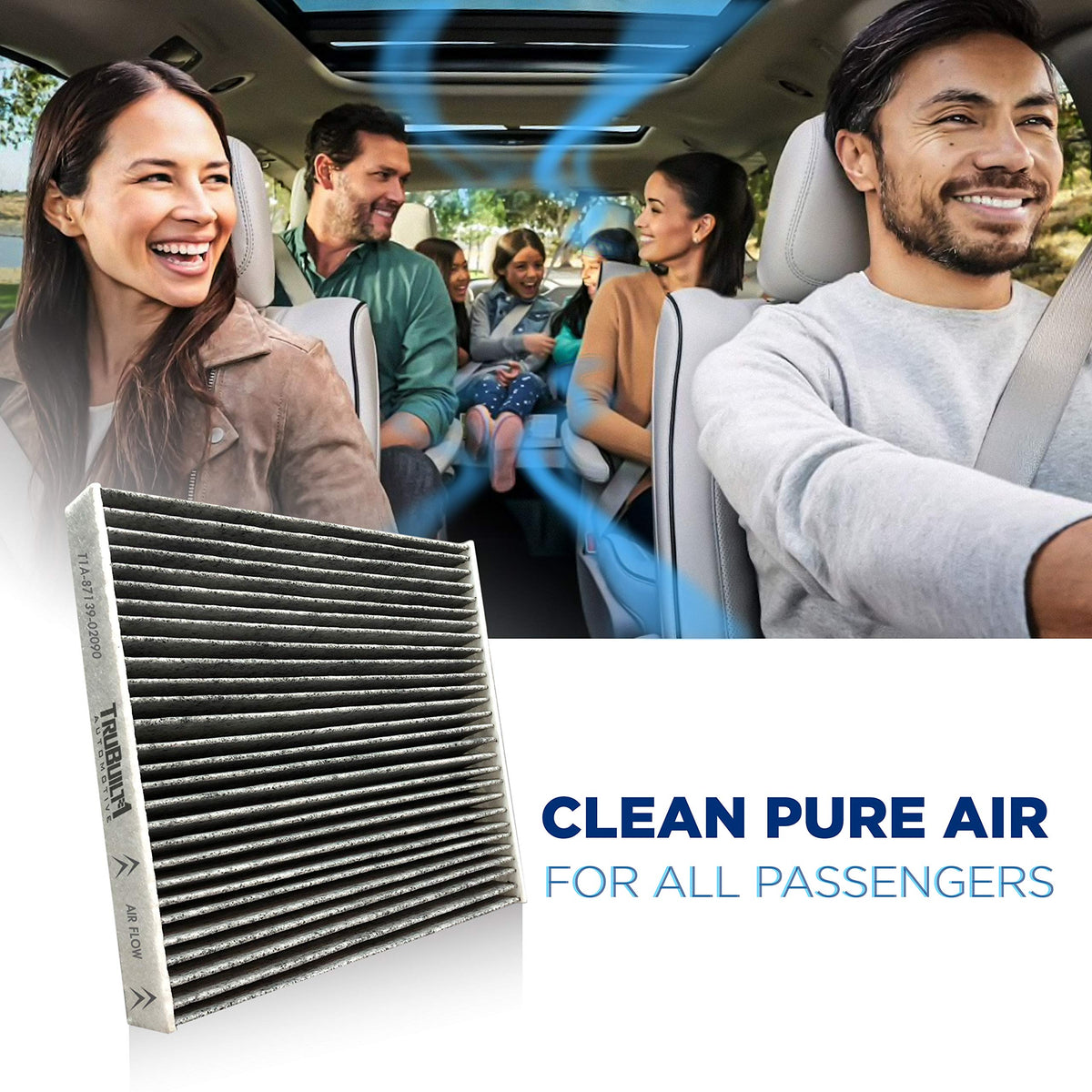 T1A 87139-02090 Compatible withToyota Cabin Air Filter - CP285 (CF10285) Replacement Includes Activated Carbon | Breathe Pure Premium Air Filters by T1A