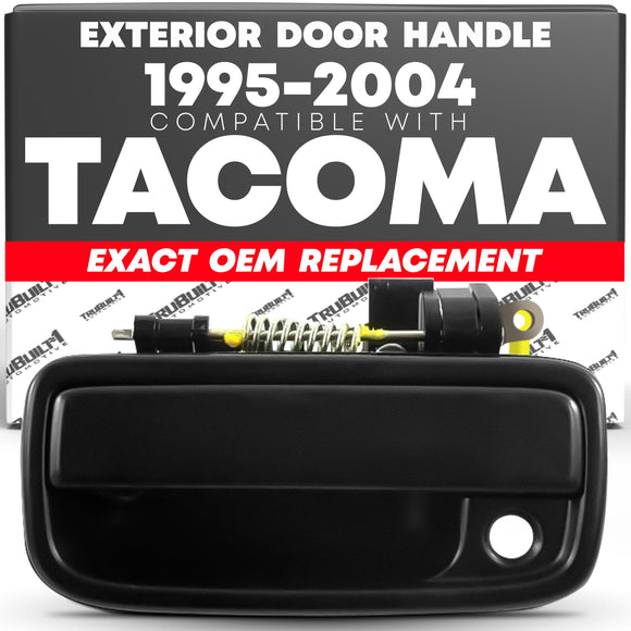 T1A TruBuilt 1 Automotive 69220-35020 Exterior Driver Door Handle Compatible with 1995-2004 Toyota Tacoma - Fits Outside Front Left Driver’s Side, Black Color - 6922035020 91319 79344 TO1915110