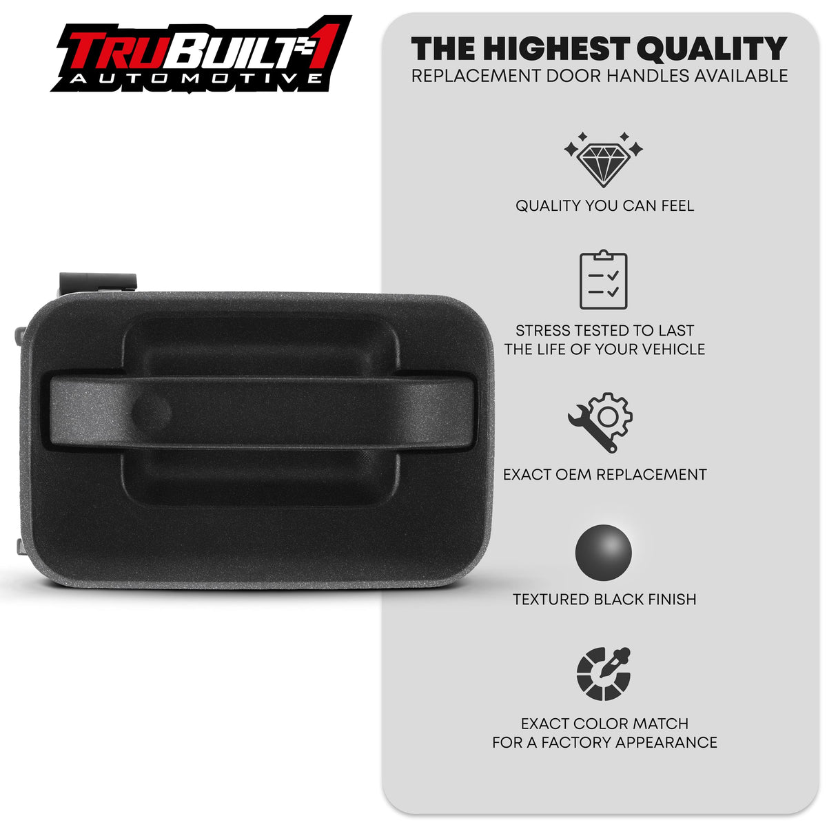 T1A TruBuilt 1 Automotive Exterior Front Passenger Side Door Handle | Compatible with 2004-2014 Ford F150, Lobo, and 2006-2008 Linlcon Mark LT