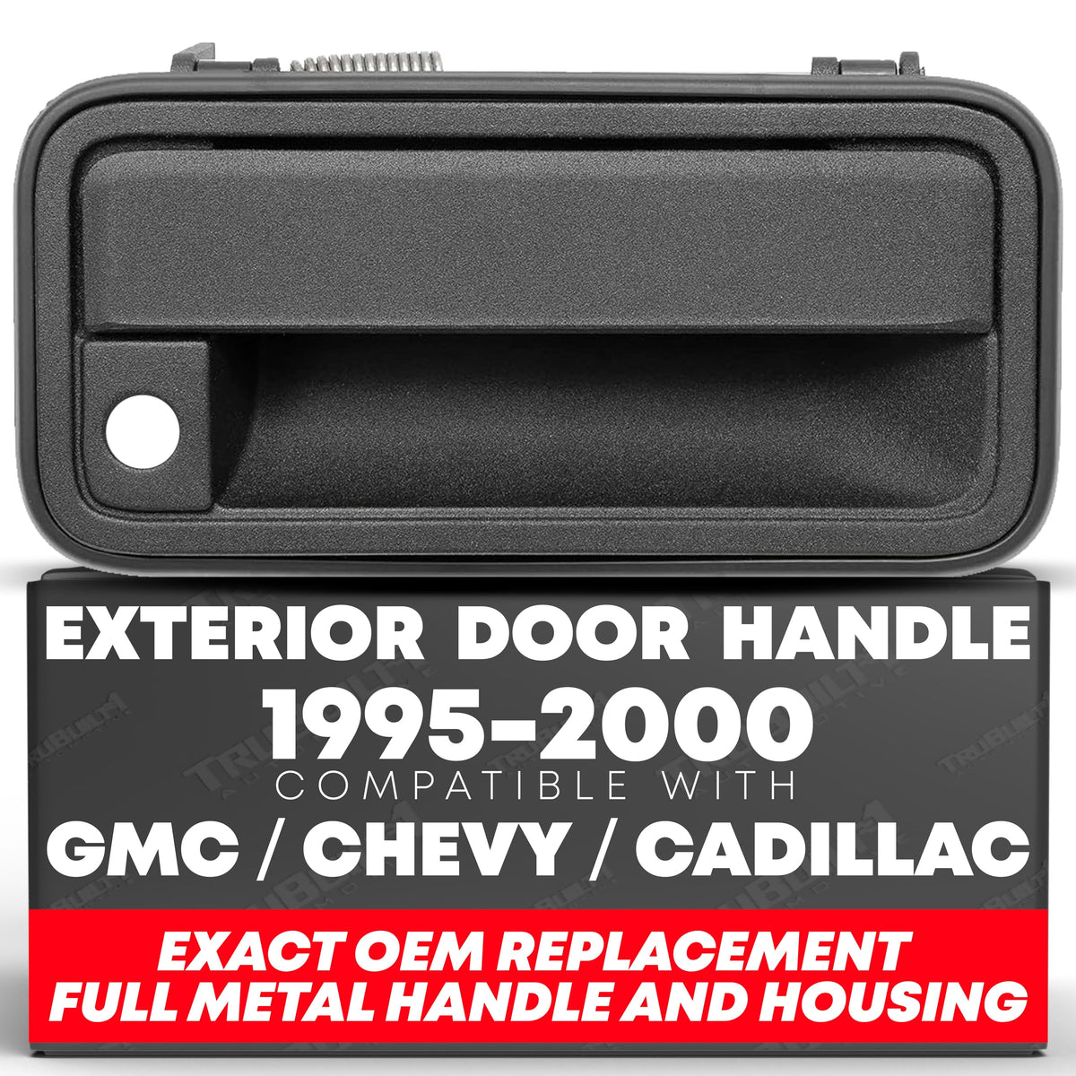 Exterior Rigth Door Handle - ALL-Metal | Compatible with 1988-2001 Chevy K1500 K2500 K3500 C1500 C2500 C3500, GMC C/K 1500 2500 3500 Pickup Suburban, Tahoe, Yukon, Cadillac, 15742230, 77073